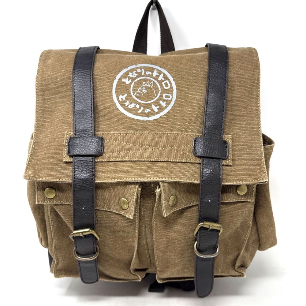 Studio Ghibli My Neighbor Totoro Canvas Backpack Brown 90s Anime Backpack BTS